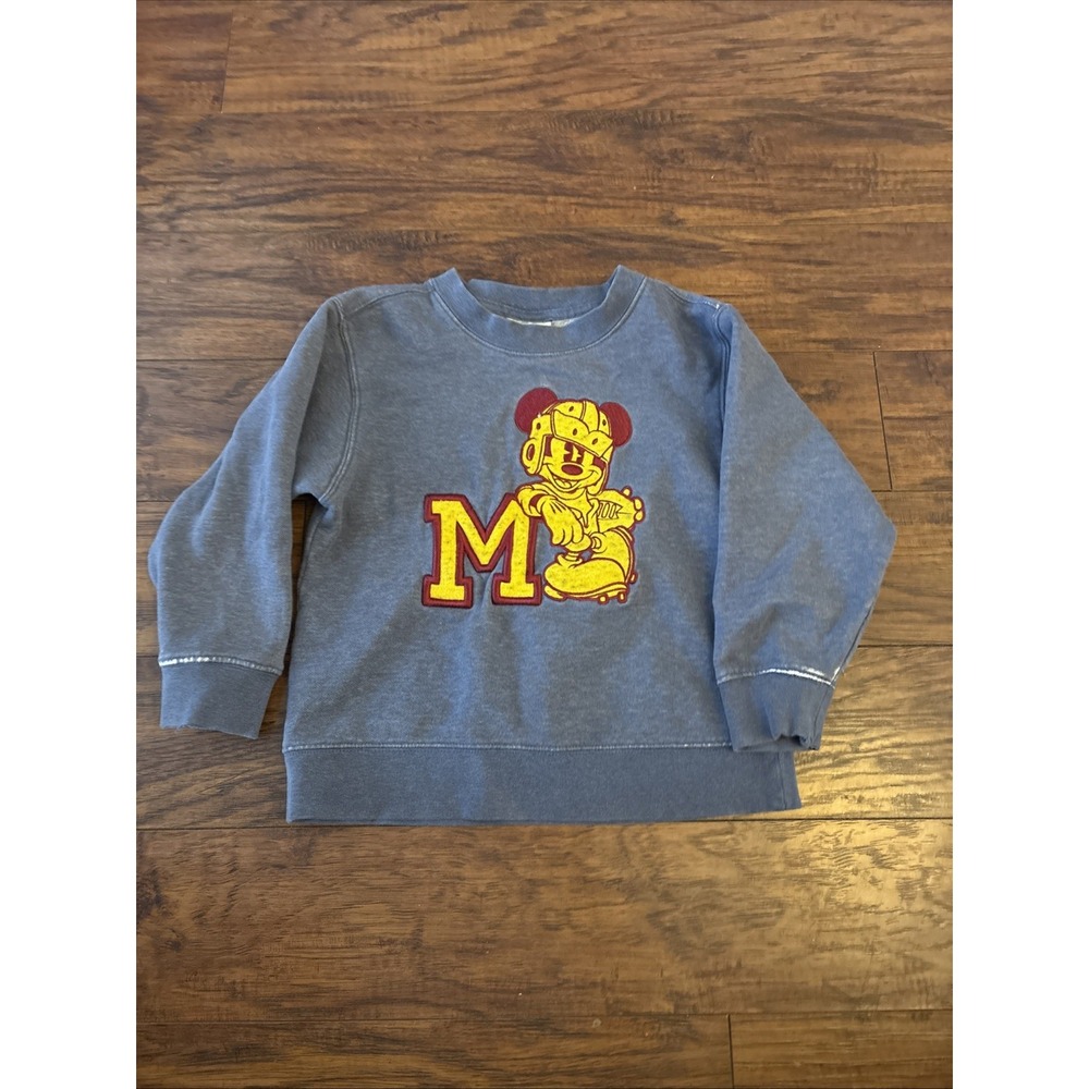 Disney Store Mickey Mouse Gray Sweatshirt Children's Sz Small 4 Gray Football